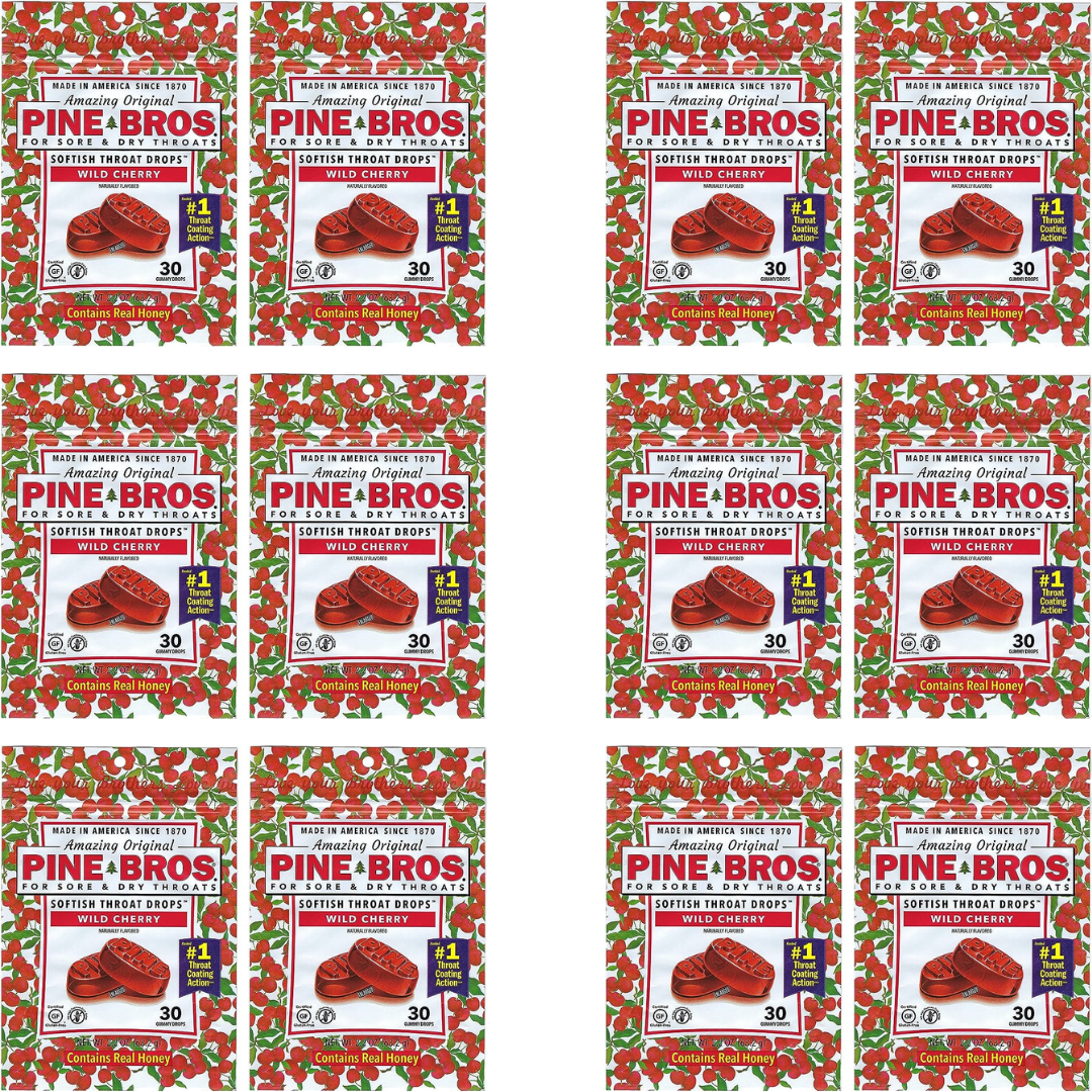 Pine Brothers Wild Cherry Throat Drops (30ct 12-pack)