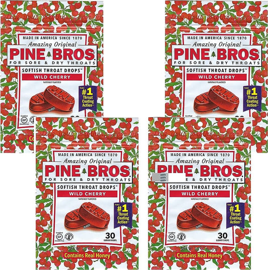 Pine Brothers Wild Cherry Throat Drops (30ct 4-pack)